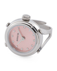 Women's Stainless Steel Pink Dial Ring Watch | Mother's Day Gifts | Marshalls | Marshalls