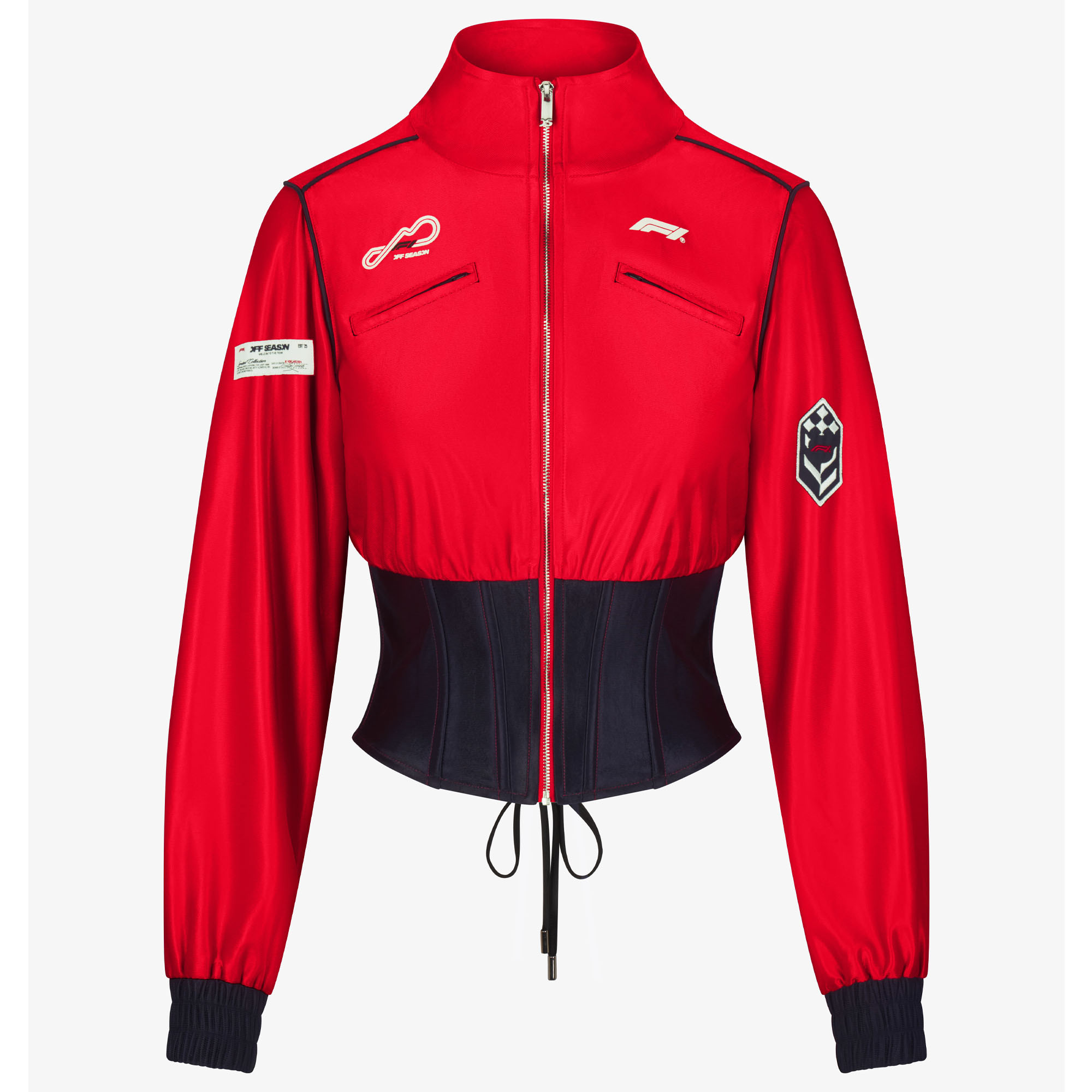 Off Season Women's F1 Red Full-Zip Cropped Track Jacket Corset | Fanatics