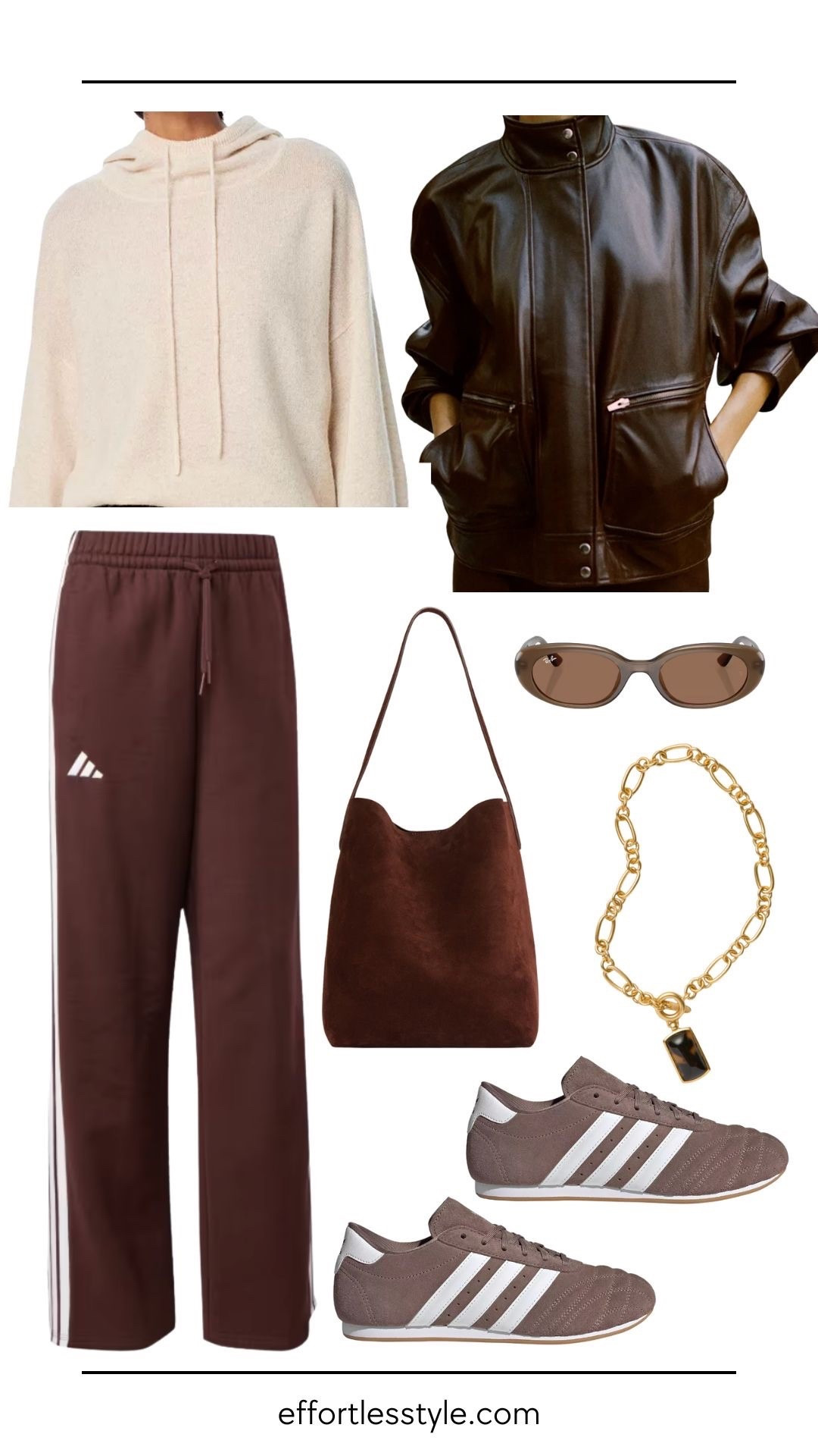 A simple cashmere sweater can instantly elevate a track pant look. Layer under a leather bomber, pair with a sneaker in a monochromatic color and add in some accessories for an effortless cool girl look.

#LTKStyleTip #LTKOver40 #LTKBeauty