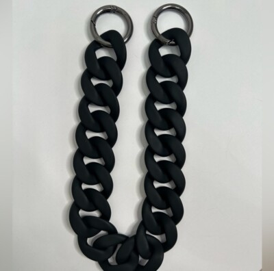 Smooth finish acrylic large chunky chain link bag strap in matte black  | eBay | eBay CA