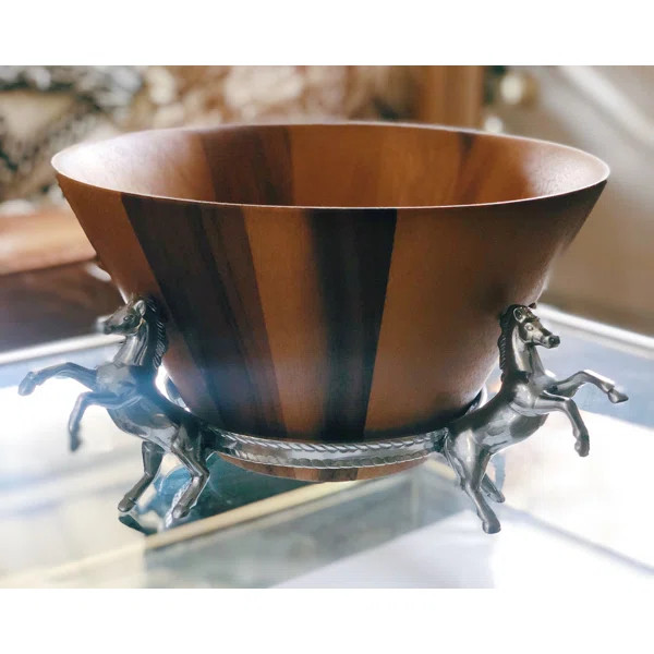 Equestrian Wood Salad Bowl | Perigold