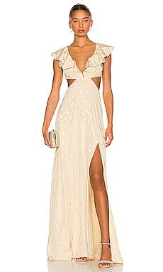 Tularosa Collette Gown in Khaki from Revolve.com | Revolve Clothing (Global)