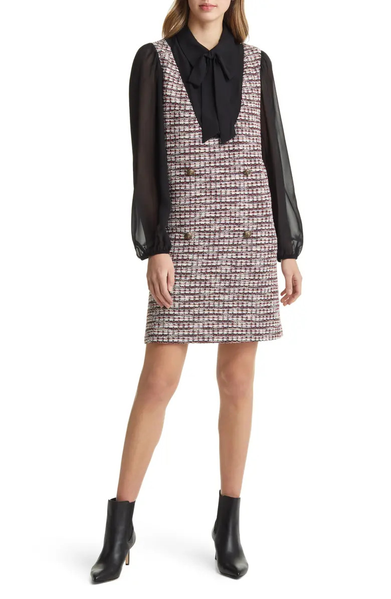 Long Sleeve Tweed Minidress | Nordstrom