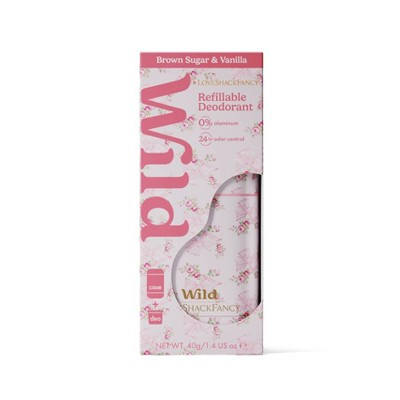 LoveShackFancy x Target - Wild Cosmetics Rosa Beaux Refillable Deodorant - Brown Sugar & Vanilla - 1.4oz - Pink Mint | Target