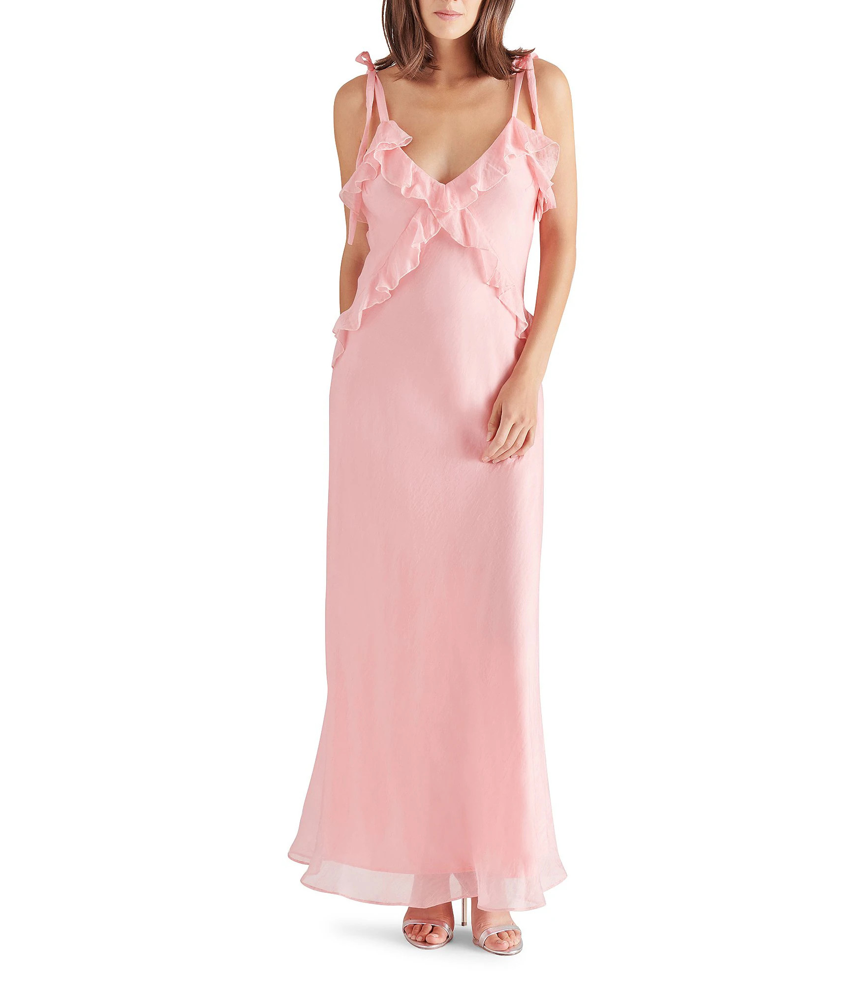 Adalina V-Neck Sleeveless Ruffle Maxi Dress | Dillard's