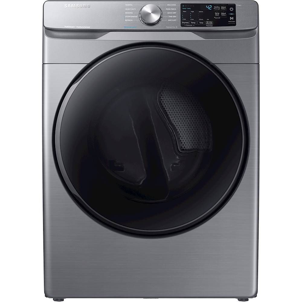 Samsung 7.5 Cu. Ft. Stackable Electric Dryer with Steam and Sensor Dry Platinum DVE45R6100P - Bes... | Best Buy U.S.