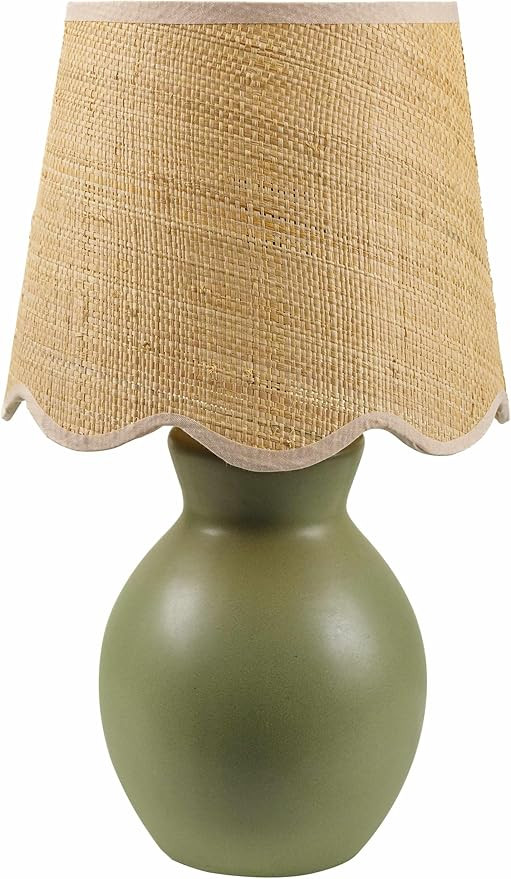 Salgareda Boho Ceramic and Jute Bedside Table Lamp for Bedroom Nightstand - End Side Lighting for... | Amazon (US)