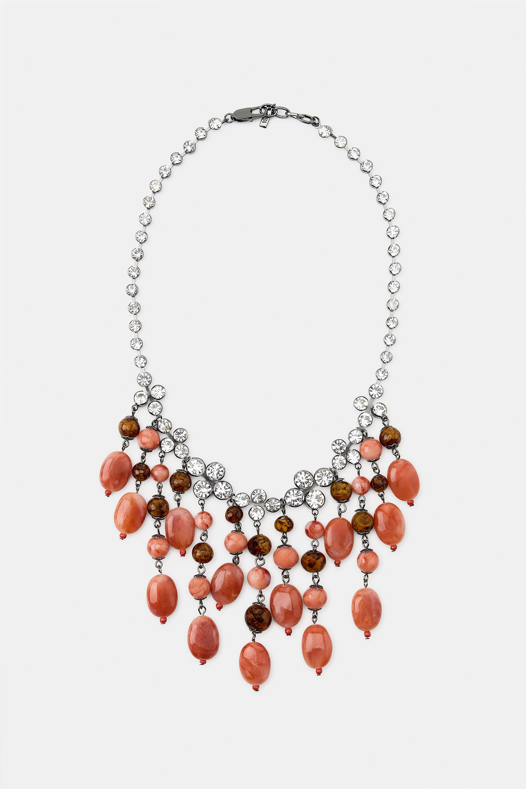 WATERFALL JEWEL STONE NECKLACE | Zara US
