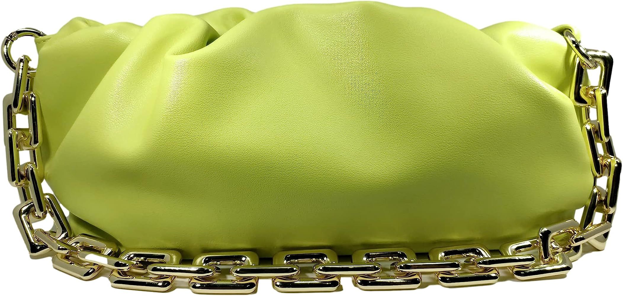 Women's Chain Pouch Bag | Cloud-Shaped Dumpling Clutch Purse | Ruched Chain Link Shoulder Handbag | Amazon (US)