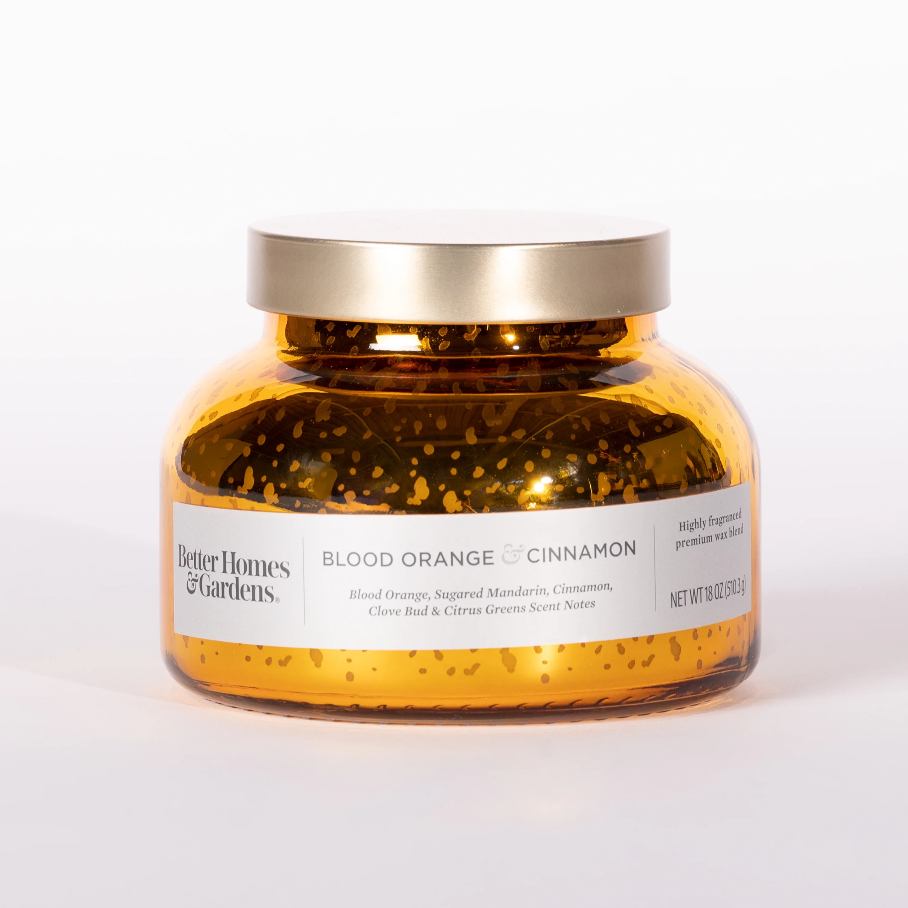 Better Homes & Gardens 18oz Blood Orange & Cinnamon Scented Mercury Glass 2-Wick Bell Jar Candle | Walmart (US)