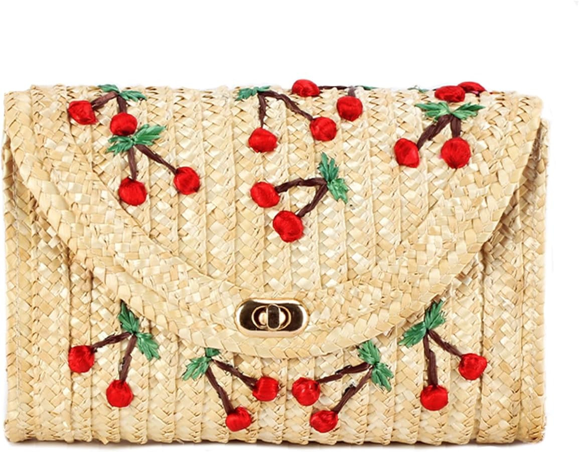 Straw Crossbody Purses for Women Summer Straw Purse Vacation Beach Shoulder Bags Envelope Woven C... | Amazon (US)