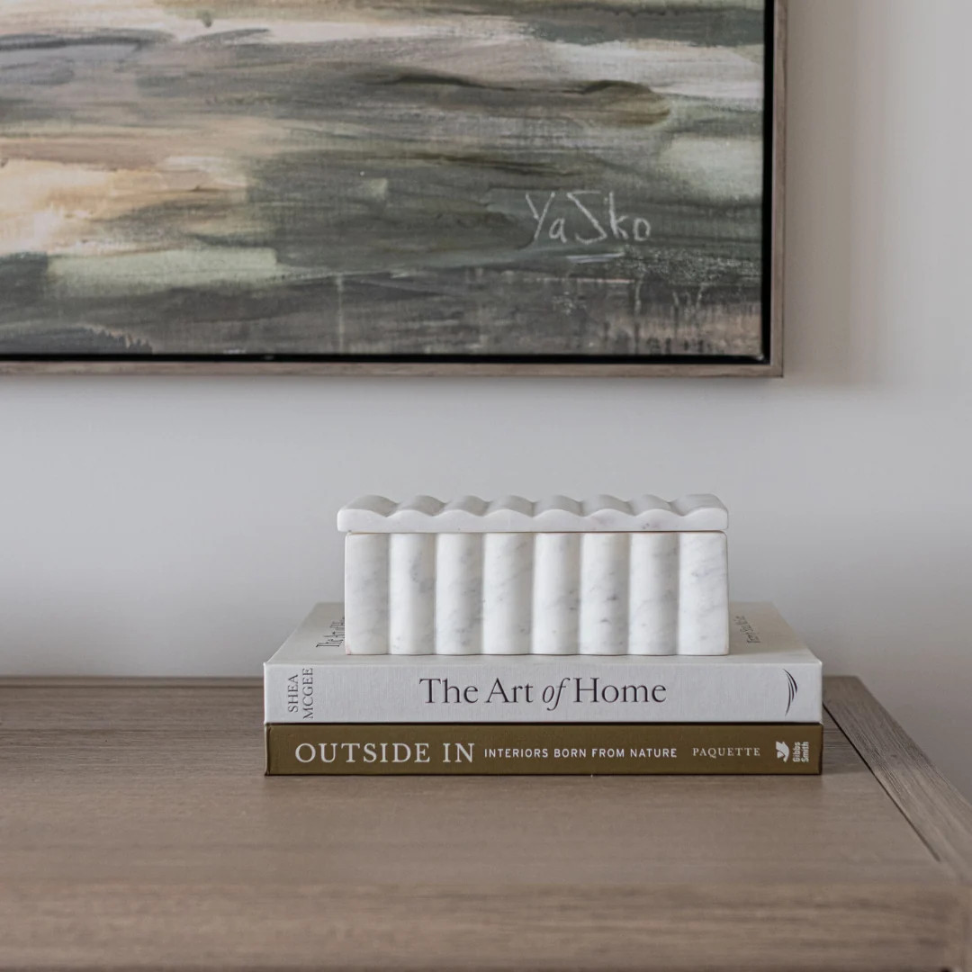 Marble Fluted Decor Box White | By Luxe B Co. | luxe bCO