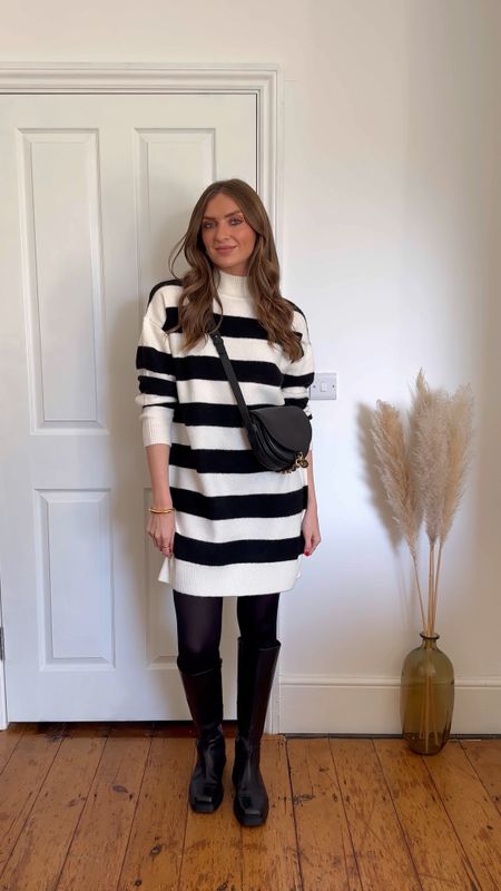 Day 23/30
Wearing a small in the new look striped jumper dress, I’m 5ft 6 for an idea of the length 
My boots are old from Vagabond so I’ve linked similar 
See by Chloe small Mara bag 
GHD tong to curl my hair 



#LTKGift 

#LTKHoliday #LTKSeasonal