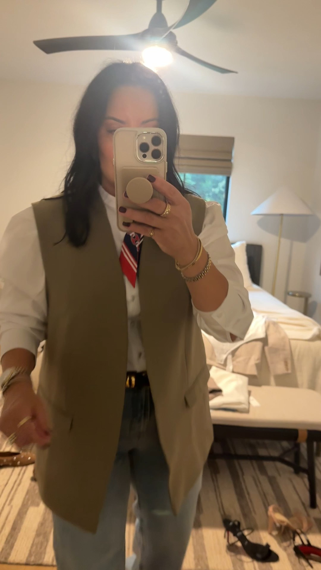 I love this outfit and received multiple compliments! Top size large, vest sold out 😩, pants size 10, shoes size 40.5 (they run small so size up half a size). 

#LTKOver40 #LTKMidsize #LTKWorkwear