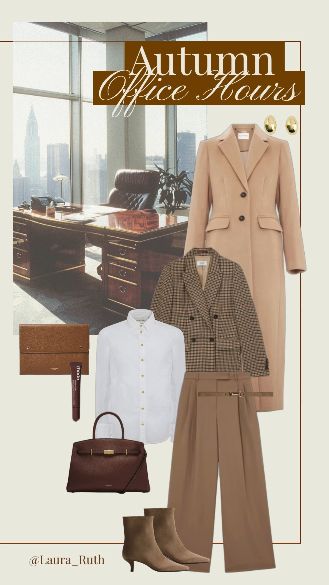 Autumn office hours 🤎🍂
A timeless workwear look built around warm neutrals, tailored layers & classic accessories. From the perfect blazer to wide-leg trousers and suede ankle boots these pieces make getting dressed for the office feel a little more elevated.  

 #LTKuk #LTKautumn #LTKworkwear