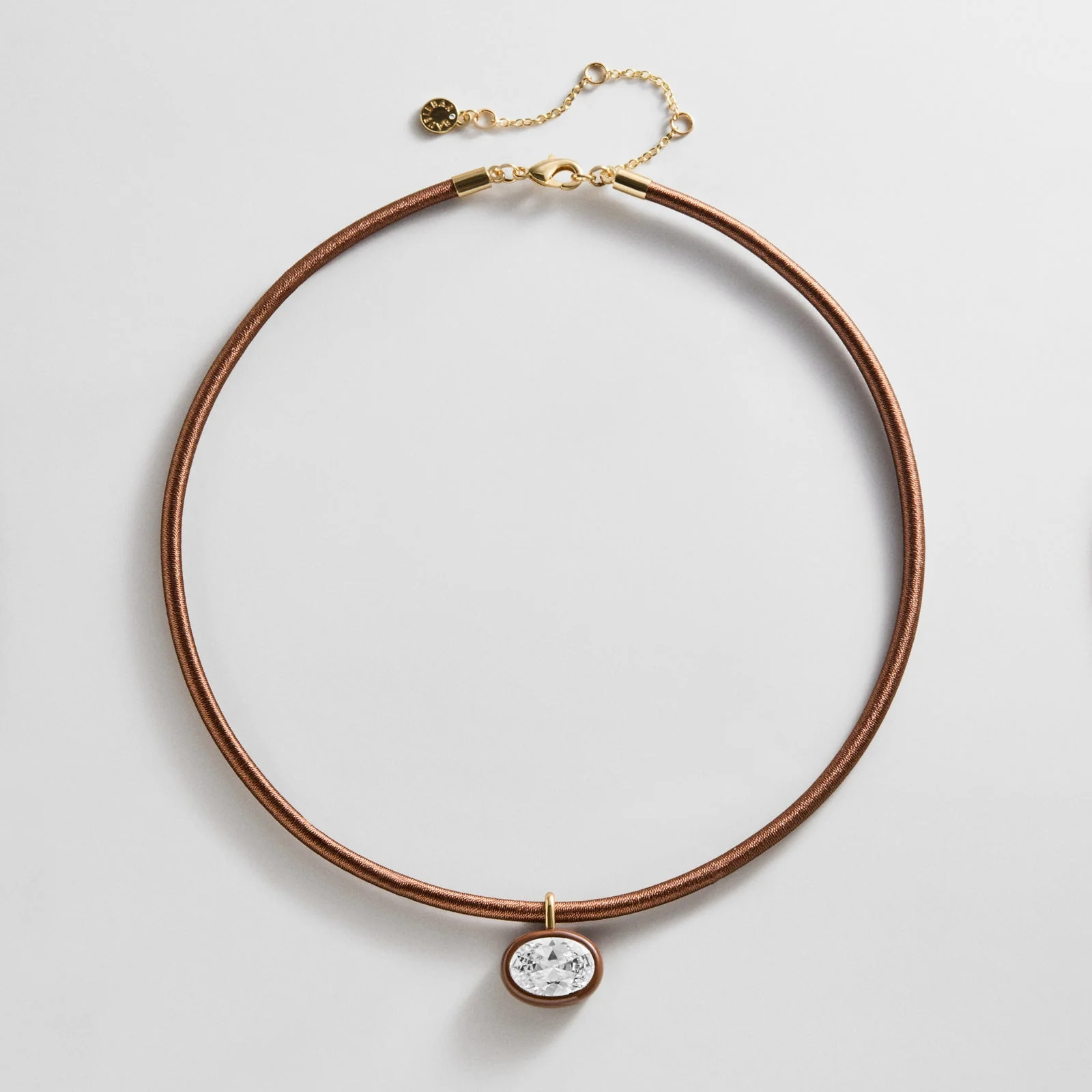 Lindsey Crystal Collar Necklace - Chocolate Brown | BaubleBar