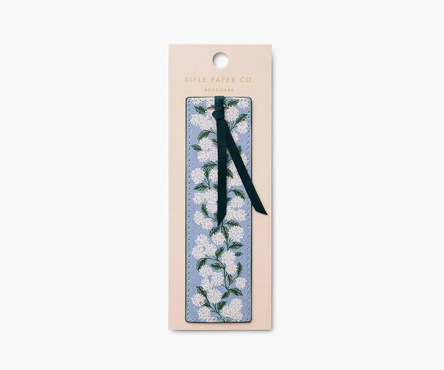 RIFLE PAPER CO. Hydrangea Bookmark, 1.75" W x 6" L, Delicate Blue and White Floral Design, Saffia... | Amazon (US)