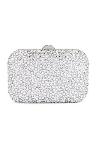 olga berg Casey Hot Fix Encrusted Clutch in Silver from Revolve.com | Revolve Clothing (Global)