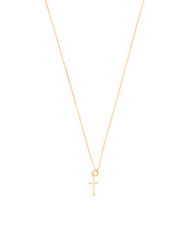 Gold Plated Sterling Silver Small Cross Necklace | TJ Maxx