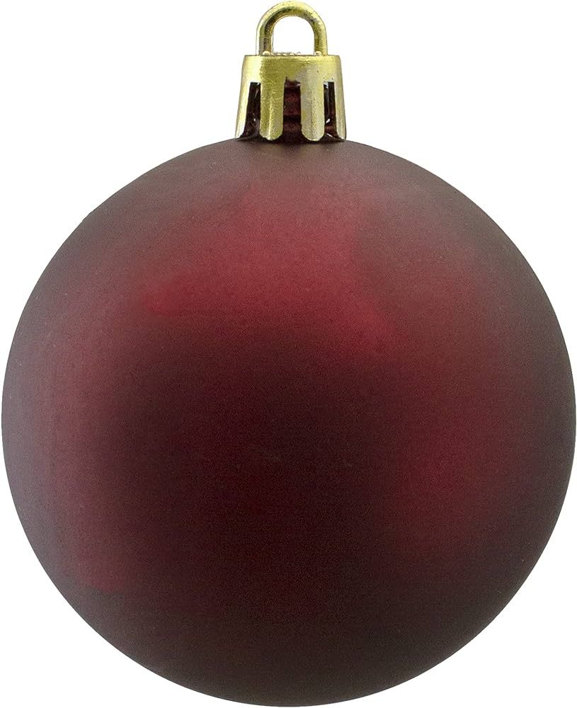 60ct Burgundy Shatterproof Matte Christmas Ball Ornaments 2.5" (60mm) | Amazon (US)