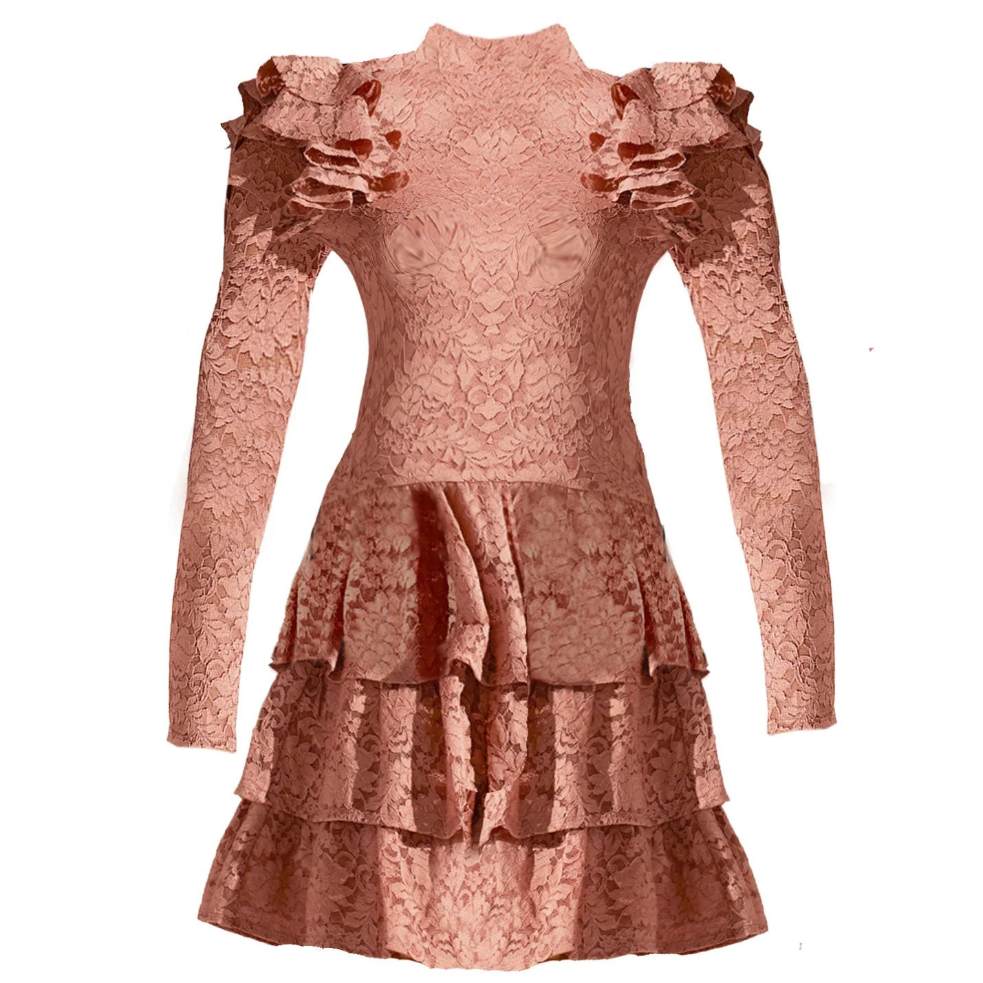 Caroline Constas Women Emily Stretch Lace Layered Cork Mini Dress | Shop Simon