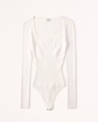 Women's Long-Sleeve Squareneck Sweater Bodysuit | Women's Tops | Abercrombie.com | Abercrombie & Fitch (US)