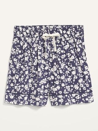 High-Waisted Printed Pajama Shorts for Women -- 4-inch inseam | Old Navy (US)
