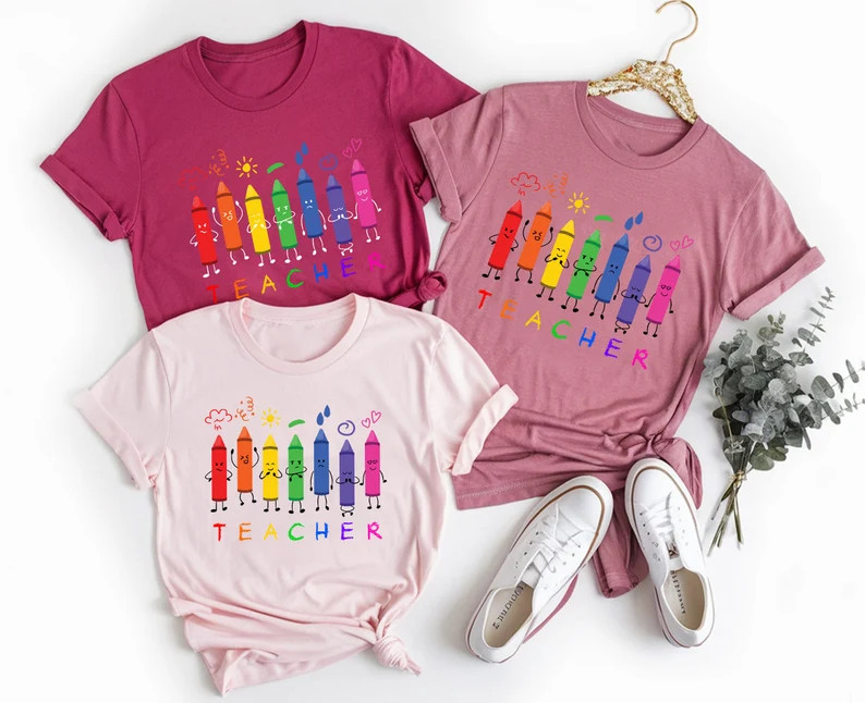 Crayon Teacher Shirt, Cute Crayon Shirt, Teacher Shirt, Gift for Teacher, Back to School Shirt, F... | Etsy (US)