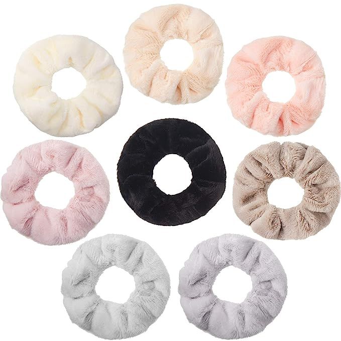 8 Pieces Towel Microfiber Scrunchies Hair Drying Scrunchies Soft Microfiber Thick Fuzzy Scrunchy ... | Amazon (US)