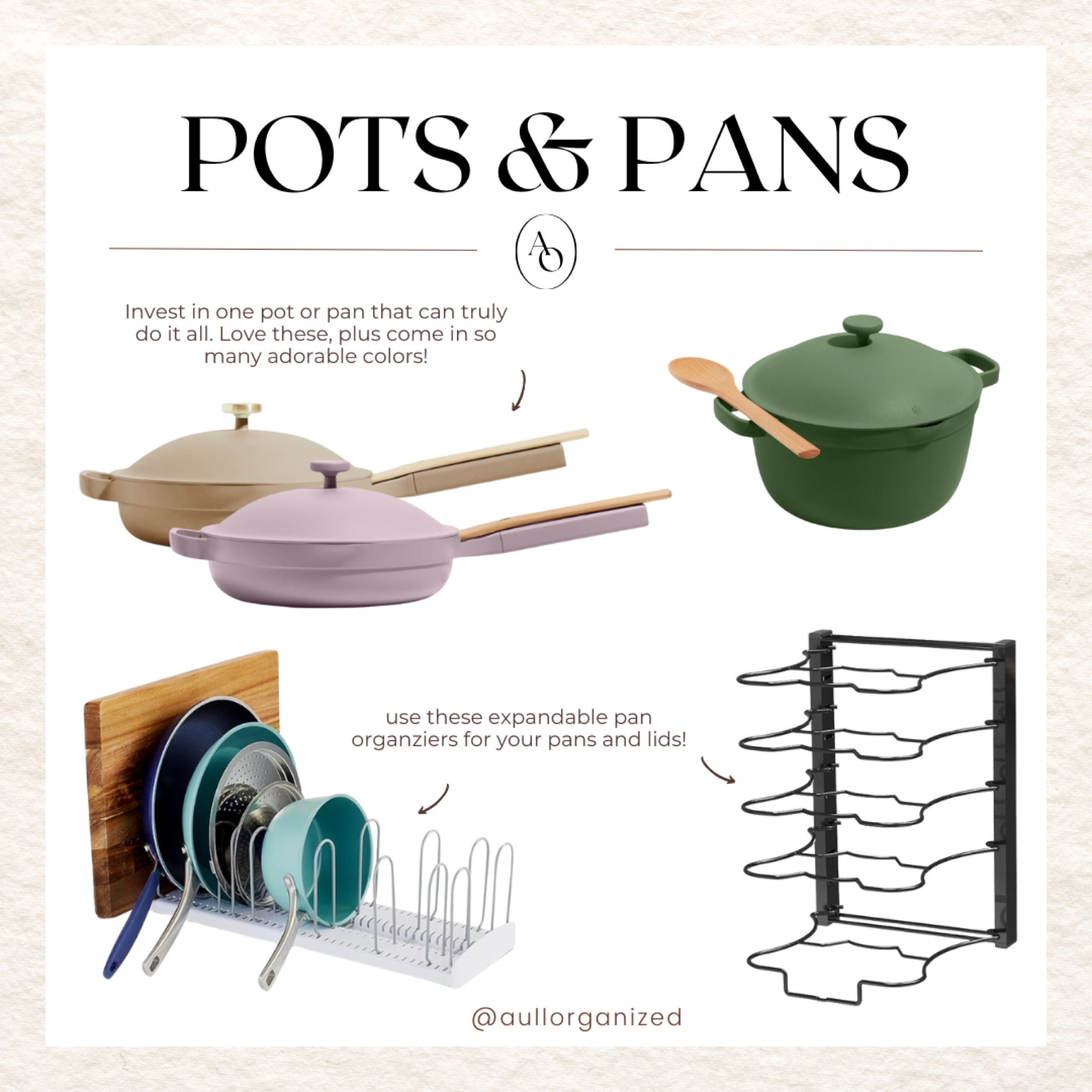 👩🏻‍🍳Pots and Pans! Day 11 of the #aullorganizedchallenge. ⏰ Got 15 minutes? Let’s go!

1. Have a trash can and/or donation box nearby.

2. Go take a  little peek at those pots and pans…

3. Questions to ask yourself!

• What gets used?
• What's broken?
• How many duplicates are you keeping?
• Do you really need 3 skillets? 4 huge pots?
• Keep your favorites and donate the rest.

⭐️Remember! Your kitchen is prime real estate. Use it for what gets USED regularly.

4. Pots and pans you want, but aren't used regularly can be placed up high on a shelf or cabinet, or even storage. Once or twice a year when you need that giant chili pot to feed the neighborhood, you know where to find it. 😉

⭐️ Post your picture of today's challenge to your stories and tag @aullorganized and use #aullorganizedchallenge to connect with the community!
.
.
.
.
#organization #organized #declutter #getorganized #homeorganization #organizedhome #organize #organizedlife #storage #homedecor #declutter #homeorganizer #planner #organizingtips #decluttering #simplify #clutterfree #productivity #personalorganizer #tidy #kc #kansascity #kcblogger #organizingchallenge #januarychallenge #kitchenorganization #kitchenstorage #kitcheninspiration

#LTKGiftGuide #LTKhome #LTKfamily