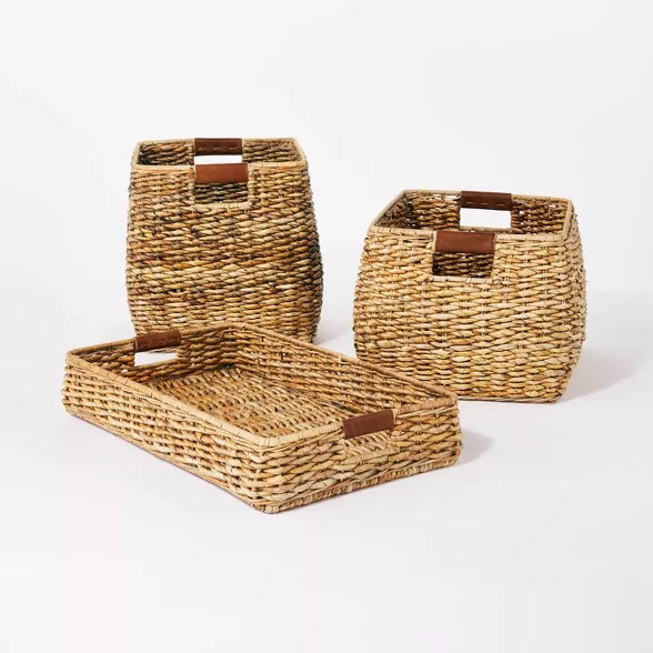 Decorative Square Storage Box with Cut Off Handles 16" x 16" Brown - Threshold™ designed with Studio | Target