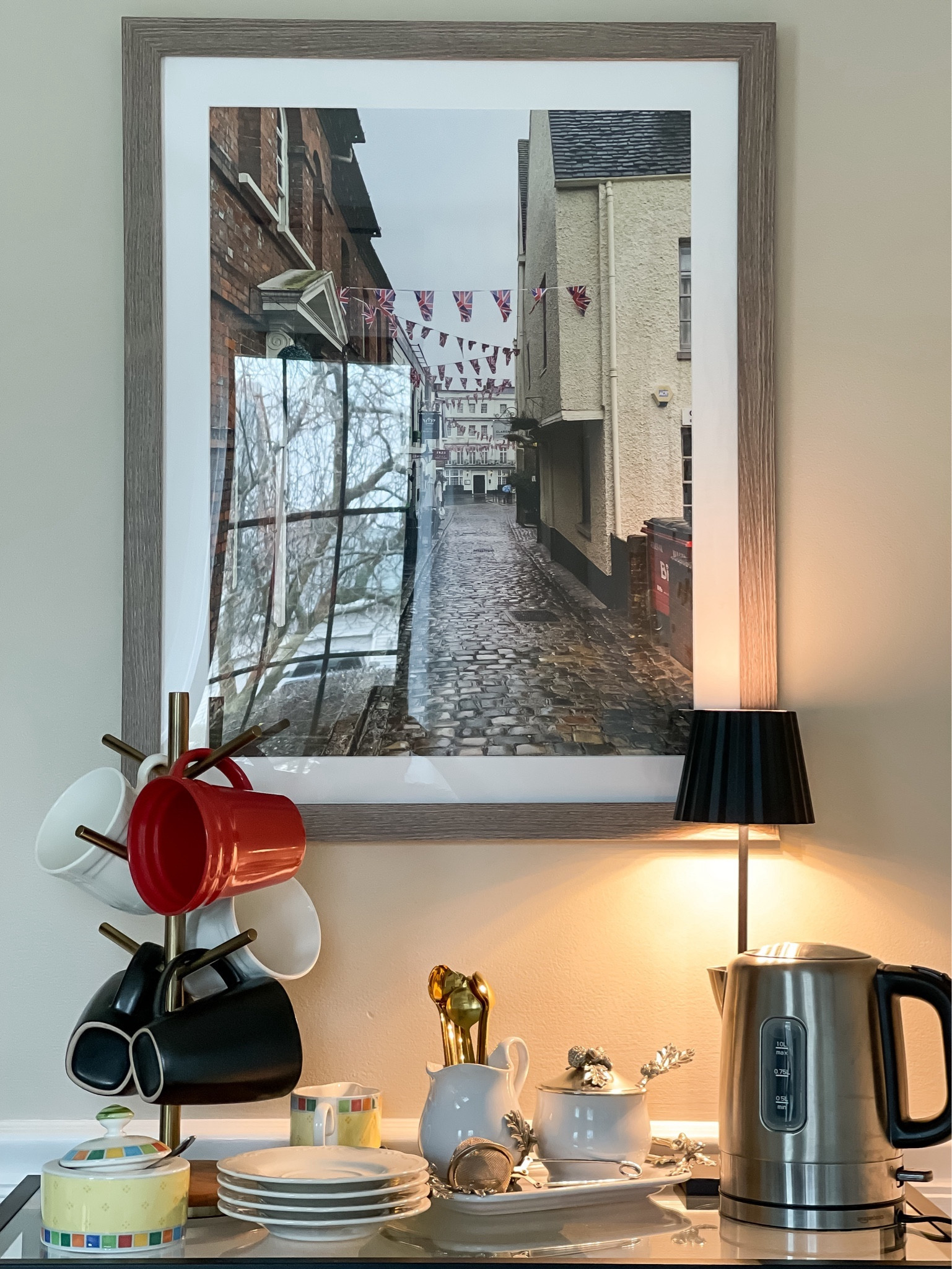 Cozy tea station. Home decor ideas, side table coffee tea station, kitchen, office beverage centerr

#LTKMostLoved #LTKhome #LTKstyletip