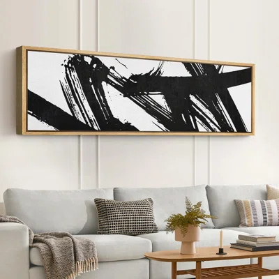 BAW Dynamic Black And White Abstract Framed On Canvas Print | Wayfair North America