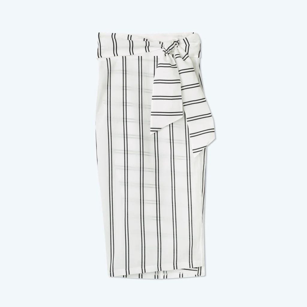 The Easy Breezy Sarong - French Stripe in White Sand | SummerSalt