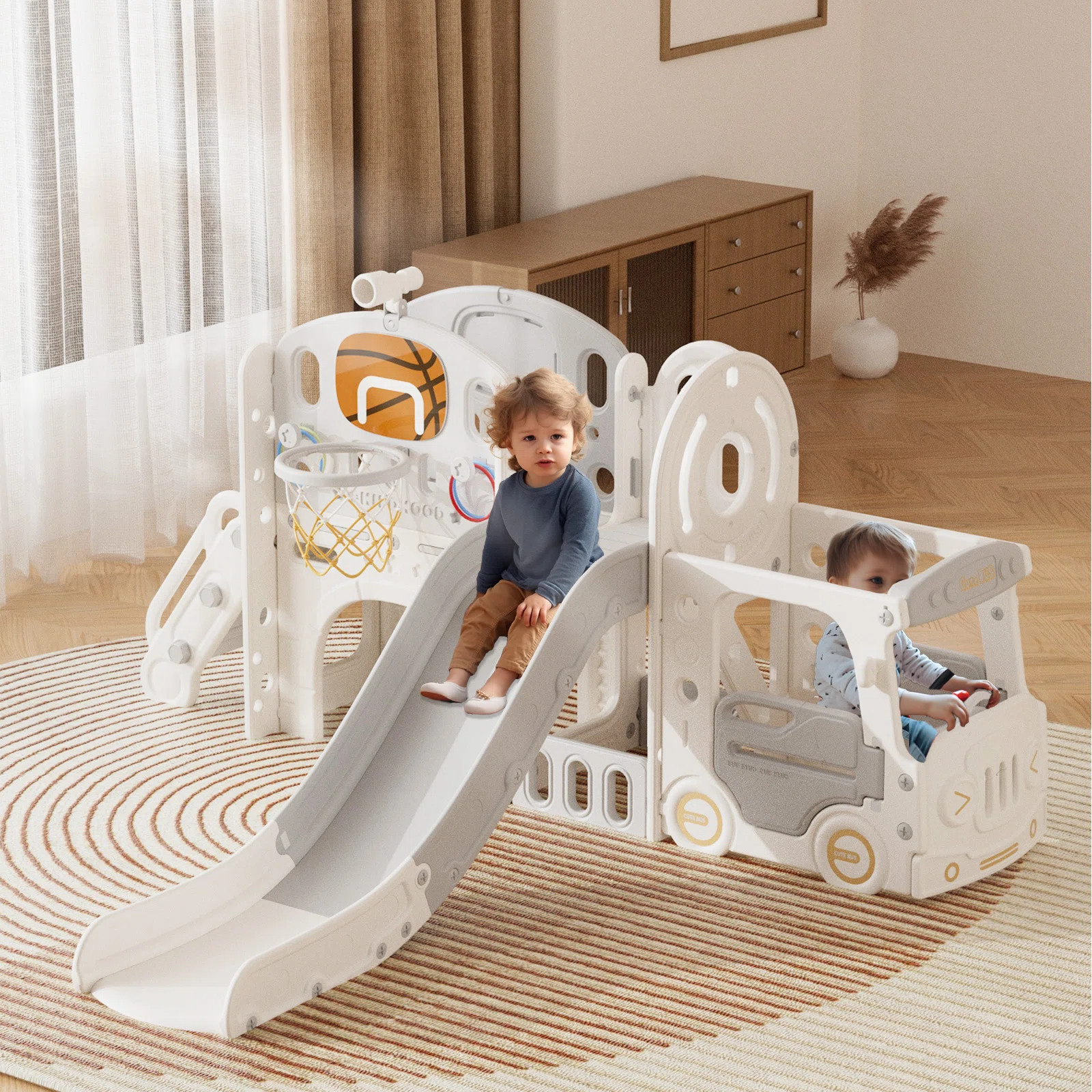 GLAF 87'' W Plastic Freestanding Slide | Wayfair North America