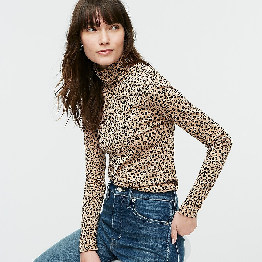 Tissue turtleneck in leopard | J. Crew US