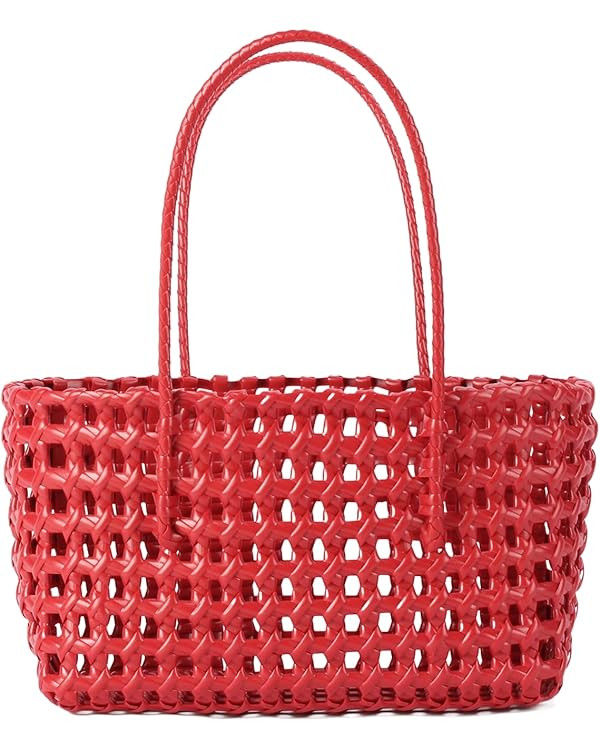 Woven Handbags for Women Summer Beach Tote Bag Small Y2K Shoulder bag Handmade Woven Top Handle | Amazon (US)