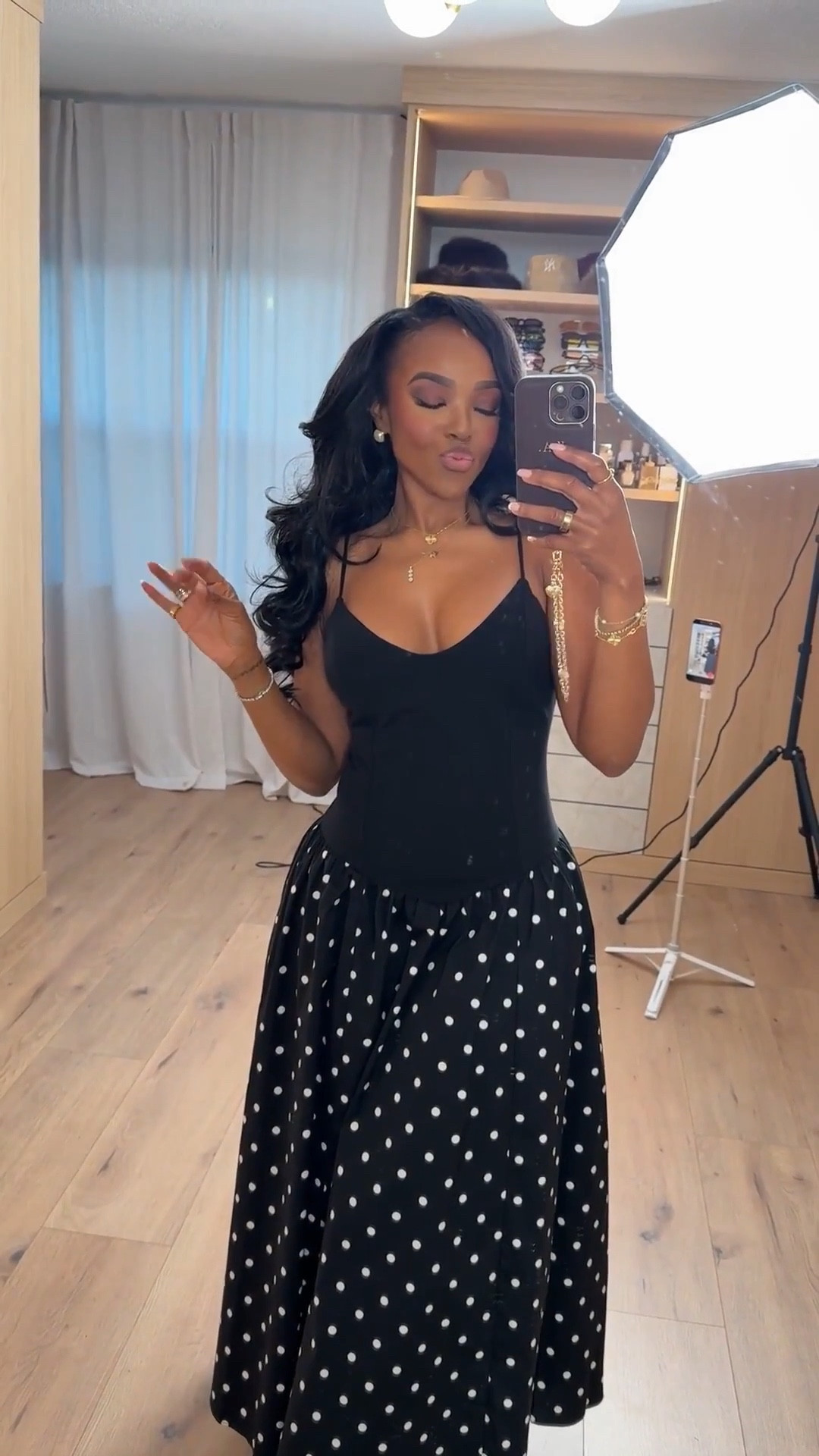 Scroll to shop!! This timeless black and white polka dot dress featuring a flowy midi skirt is perfect for brunch dates, vacation dinners, summer events, or an elevated daytime outfit.

#LTKgrwm #LTKootd #LTKPetite