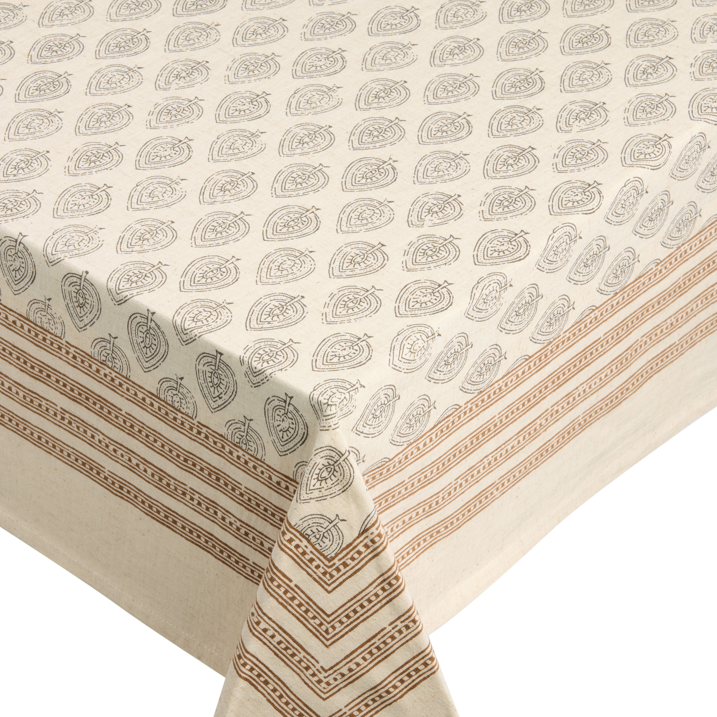 Espresso Brown and Gray Abstract Tablecloth | World Market