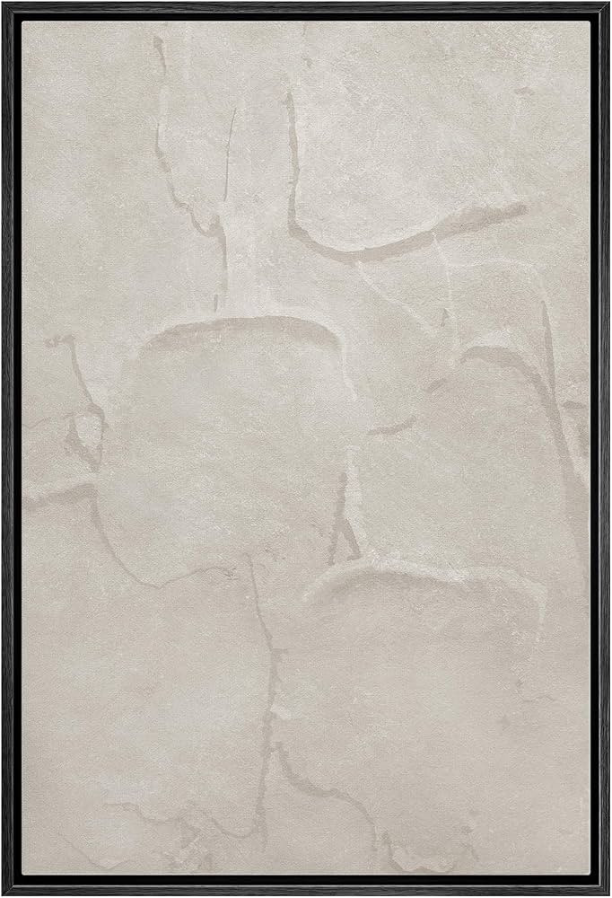 SIGNWIN Framed Canvas Print Wall Art Minimal White Brush Stroke Landscape Abstract Geometric Illu... | Amazon (US)