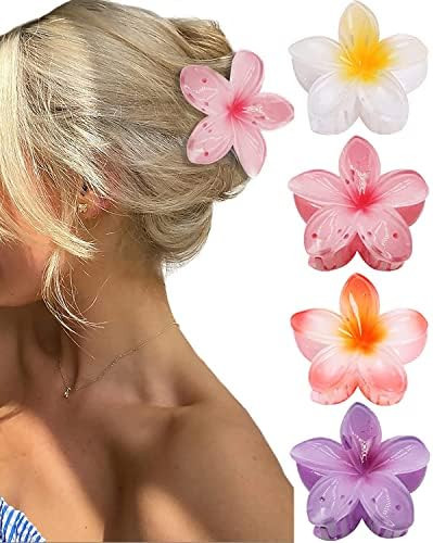 GQLV Flower Hair Claw Clips-4PCS Large Claw Clips for Thick Hair,Strong Hold Nonslip Hair Clips f... | Amazon (US)