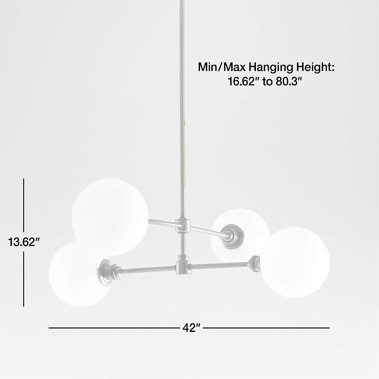 Bouldin Salt Blasted Glass Chandelier Light 42" + Reviews | Crate & Barrel | Crate & Barrel