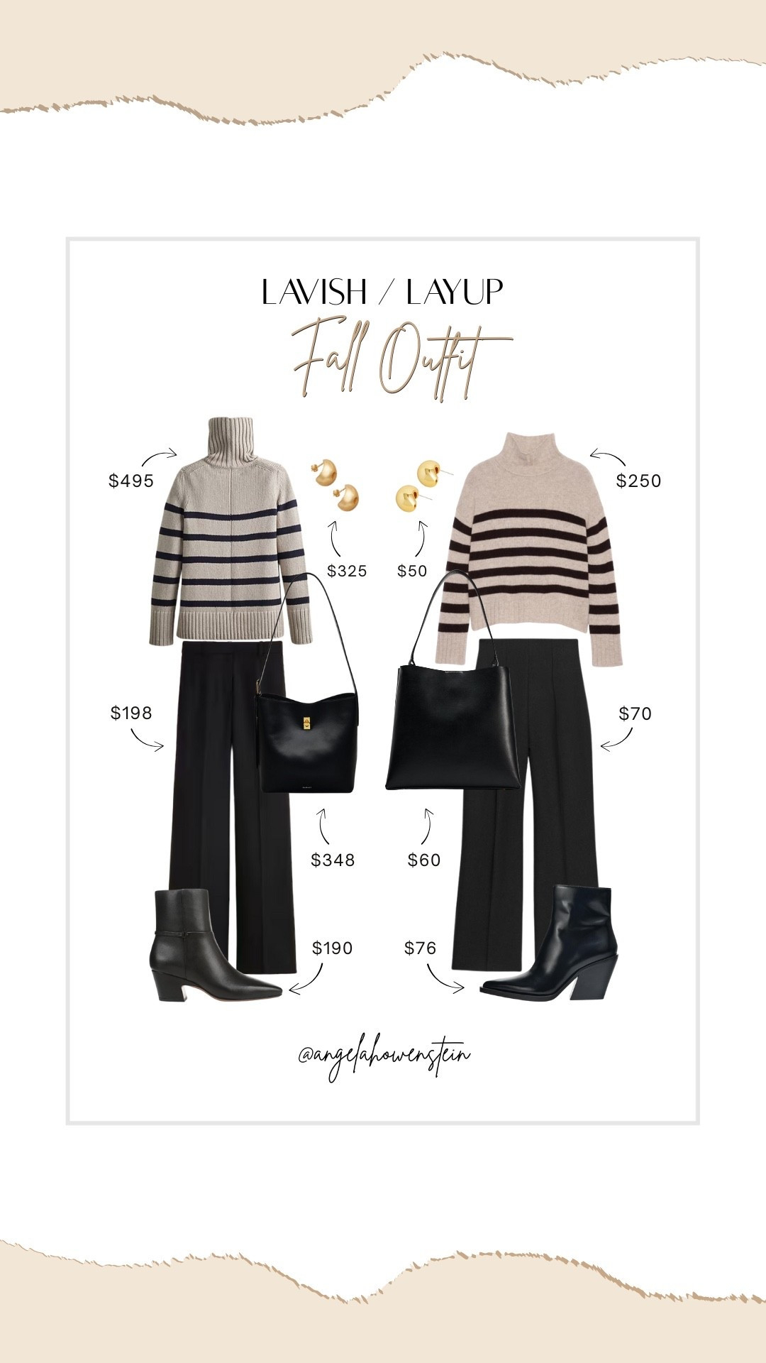 ✨ Lavish / Layup: Fall Outfit ✨
From luxe investment pieces to chic budget-friendly finds, this striped turtleneck look works both ways. Whether you splurge or save, you’ll be set for polished fall style. Linked both versions so you can mix + match!

#falloutfit #lavishlayup #sweaterweather #chicstyle #getthislook #saveorsplurge



#LTKOver40 #LTKStyleTip #LTKItBag