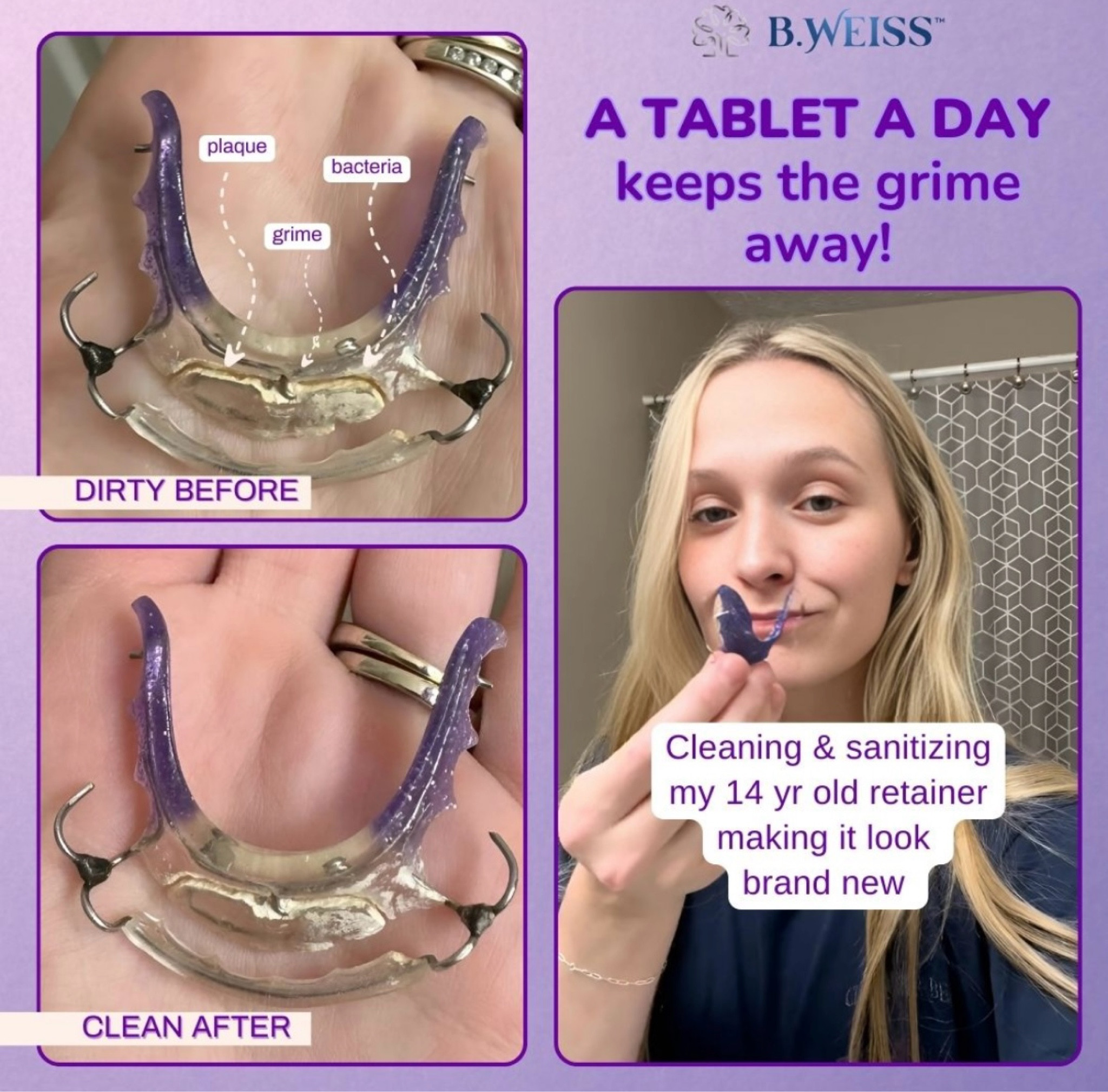 If you are looking for the perfect retainer cleaner, this is it!! 👏🏻 Helps with bacteria, grime, plaque, and leaves your retainer fresh and clean! Use my code BWEISS10 for 10% off on Amazon!

#LTKU #LTKBeauty