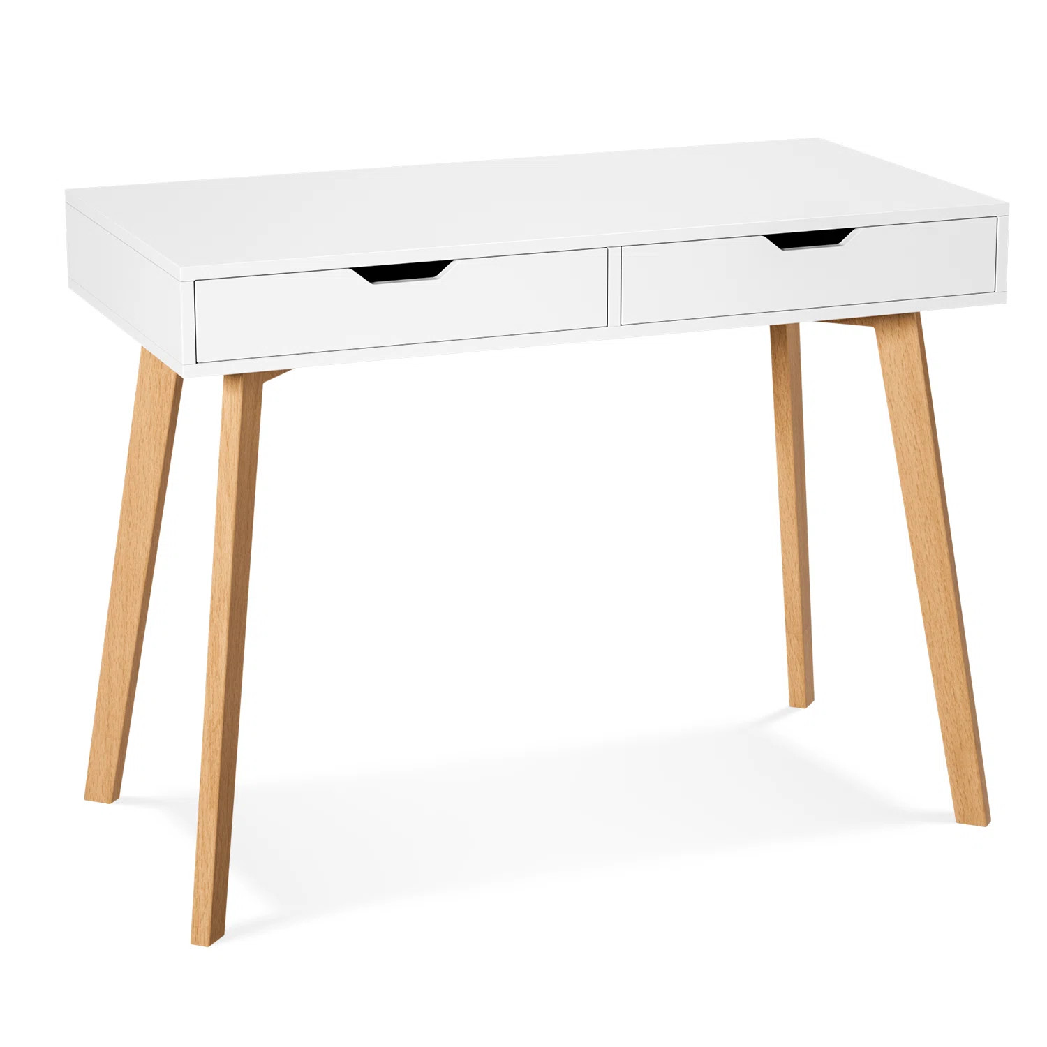Baber 19.7"D 2-Drawer Writing Desk, White | Wayfair North America