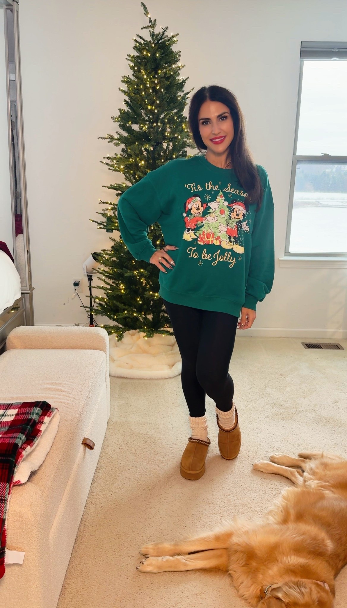 Cozy, casual holiday outfit for any gatherings you might have left. 💚🎄❤️
I’m all about being comfy ✨ This exact sweatshirt is sold out, but if you’re a Disney lover like me, fear not 😉 I linked a very similar one for you! 🥰✨

#LTKSeasonal #LTKOver40 #LTKHoliday