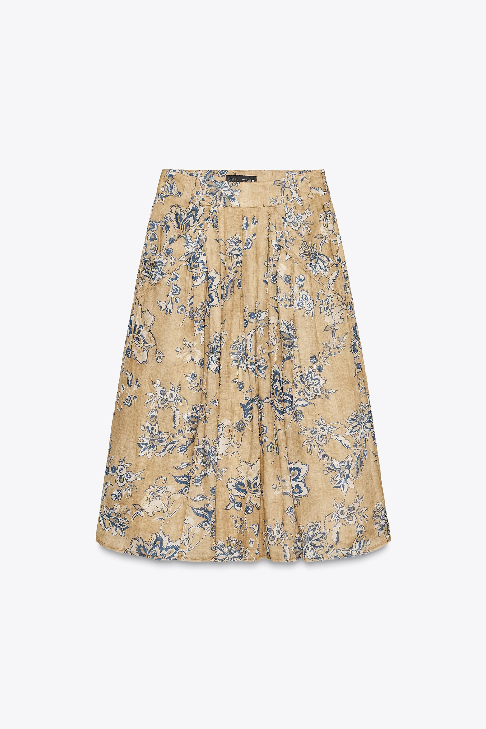 ZW COLLECTION RAMIE FLORAL PRINT SKIRT | Zara US
