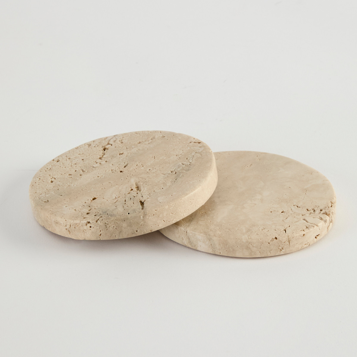 Travertine Marble Coaster Set of 2 [MUSLTRACW24] | Pillow Talk AU