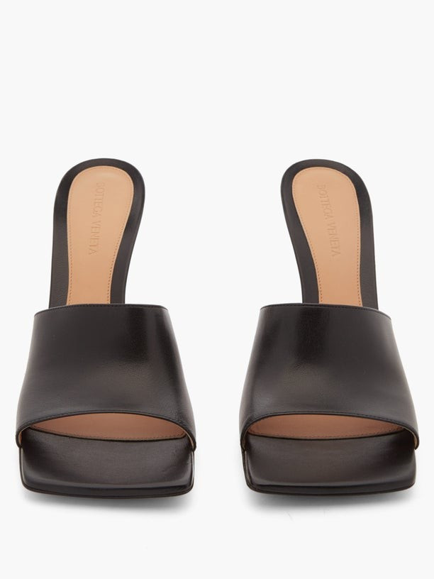 Stretch square-toe leather mules | Matches (US)
