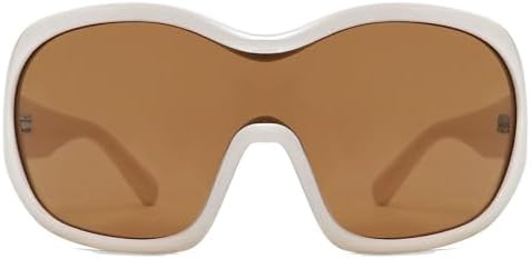 Oversized Trendy Wrap Around Sunglasses for Women Men - Cool Concert shades 2000s Retro Round Big... | Amazon (US)